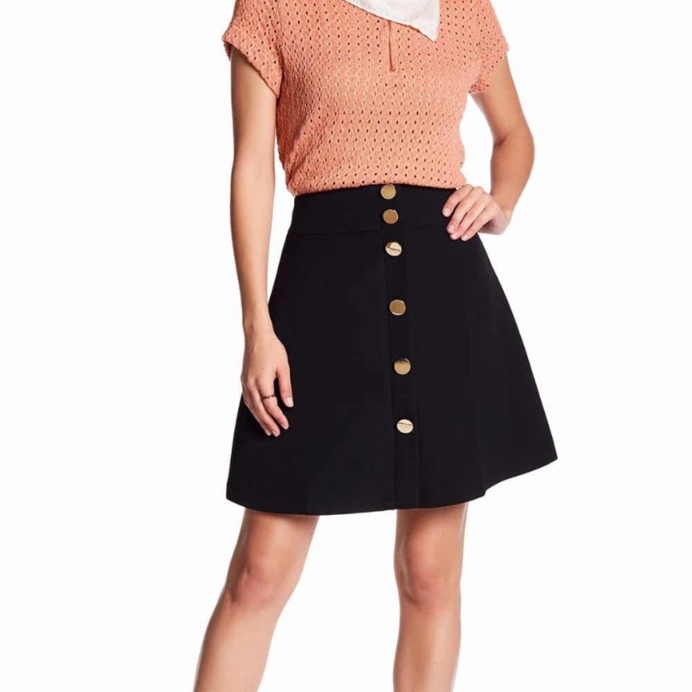 Endless Rose midi length skirt w/ gold hardware.